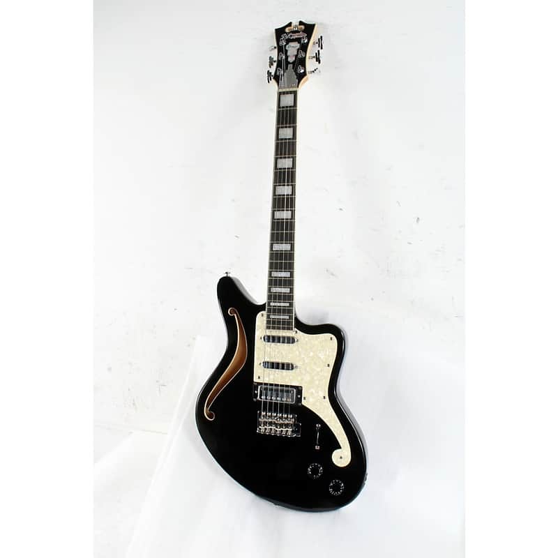 D'Angelico Premier Series Bedford SH Limited-Edition Electric Guitar with Tremolo Regular Black Flake image 1