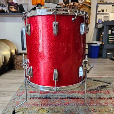 Ludwig Super Classic 22-16-13" 3-ply Drum Kit in Red Sparkle - Keystone Badge 1964 image 13