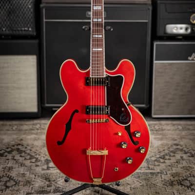 Epiphone Masterbilt Gem Archer Sheraton Electric Guitar - Cherry Red with Hardshell Case image 3