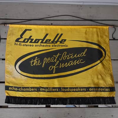 Vintage 1950's Echolette Amplifiers, Loudspeakers, Echo-Chambers Dealer Banner! Rare, Original Music Store Display Sign! image 1