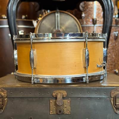 VINTAGE 1960's Gretsch 5.5x14 Dixieland Snare Drum in Natural image 4