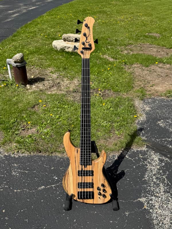 Miguel Di Carlo Orfeo Custom Faso Model 5-String Bass (2026) Spalted Maple w/strap and gig bag - VIDEO! image 1