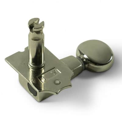 Kluson 6 In Line Revolution Series H-Mount Non-Collared Tuning Machines With Staggered Posts Chrome image 3