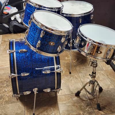 Slingerland Sound King 5 Piece Drum Set, 1968 - Blue Onyx Pearl image 4