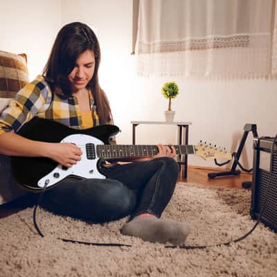 Glarry Full Size 6 String H-H Pickups GMF Electric Guitar with Bag Strap Connector Wrench Tool Black image 7