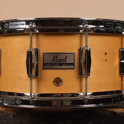1980s Pearl 6.5x14 M-314L Natural Maple Snare Drum image 1