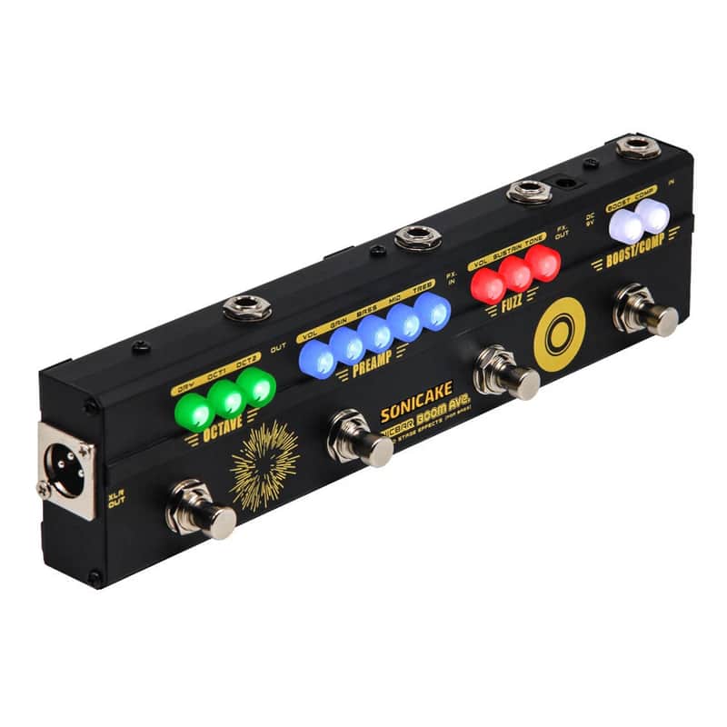 New BOOM AVE Bass Preamp DI Box Multi Effects Pedal Compressor Boost Fuzz Octave FX image 1