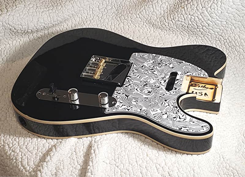 Classic USA made Roasted Alder body in black with Binding on both sides. Made to fit a Tele neck. image 1