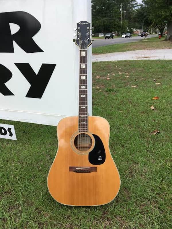 Epiphone FT-550 Acoustic Guitar Norlin Made in Japan 3 piece back early 70's Natural image 1
