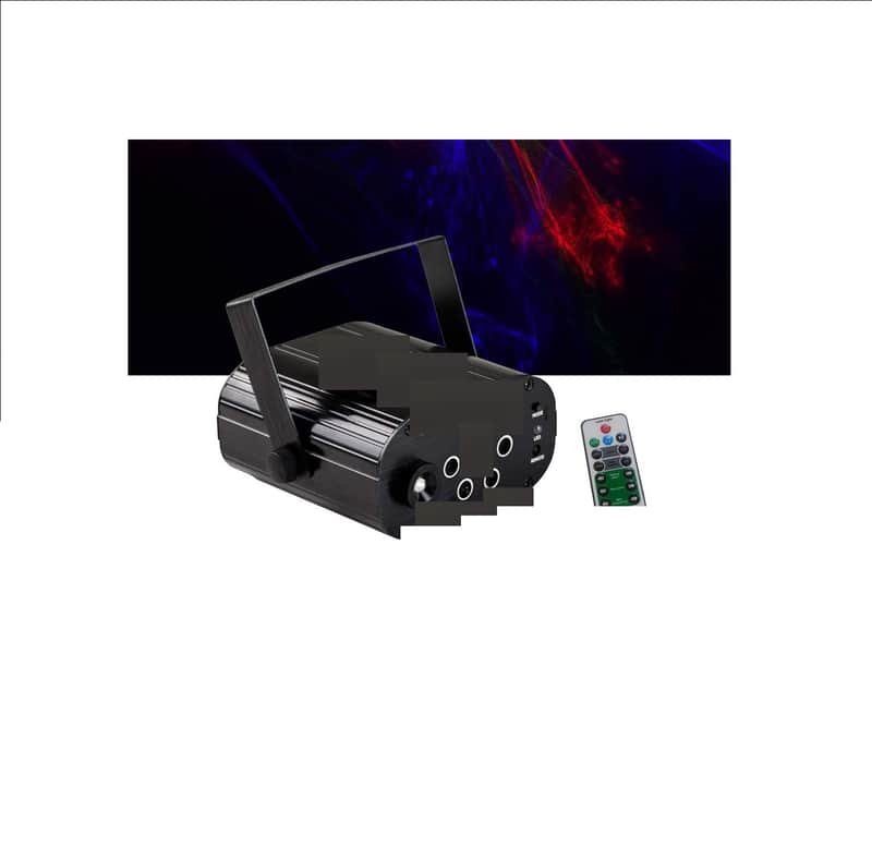 4 Lens RGRB Hypnotic Aurora Laser Effect Mixed Blue LED Background Projector Light Remote Music Auto for DJ Party Show Home Gig Stage Lighting image 1