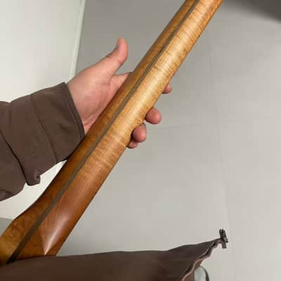 Round End stainless steel 22frets Large headstock Round End stainless steel 22frets Roasted flame Maple guitar neck 25.5inch hole 10mm  Satin image 7