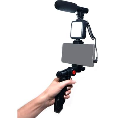 Savage Mobile Vlogging Kit with Microphone, LED Light, Phone Holder and Handheld/Tabletop Adaptable Stand for Vloggers and Youtubers image 5