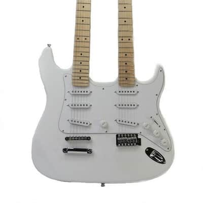 Zenison DOUBLE NECK Electric Guitar WHITE - 12 & 6 String Deluxe PADDED Gig Bag image 5