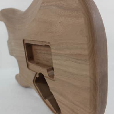 Unfinished Walnut HxH guitar body - fits Fender Strat Stratocaster neck Floyd Rose J1472 image 4