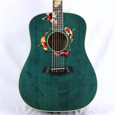 MINT 2000 Taylor GSLJ Living Jewels Aqua Blue Koi Fish Guitar! Bearclaw Quilted GS image 1