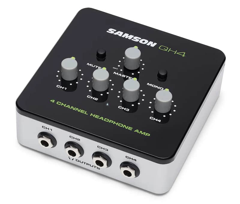 Samson QH4 4-Channel Headphone Amplifier 2016 - Silver/Black image 1