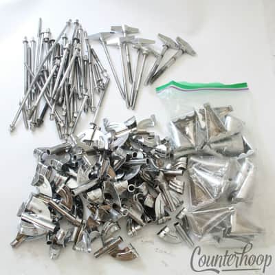 *Pearl Bass Drum Tension T-Rods+Claws+Tom/Snare Tensioners Chrome Misc Parts Lot image 1