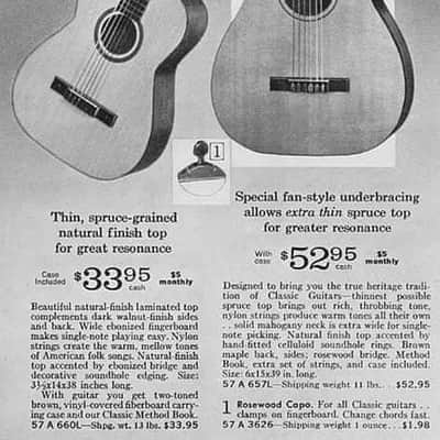 Vintage 1967 Silvertone Classical Guitar Model 660 Kay Built Natural New Strings Original Hard Shell Case image 20