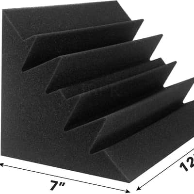 8 Pack Acoustic Foam Bass Trap Studio Foam 12" X 7" X 7" Soundproof Padding Wall Panels Corner Block image 5