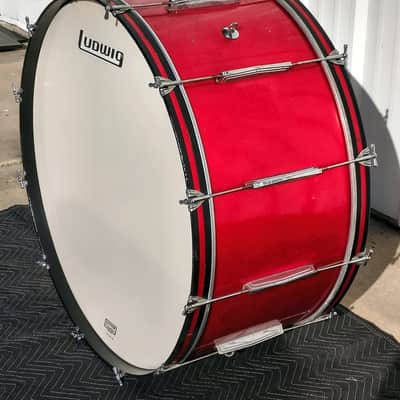 Vintage 1966 Ludwig Concert Bass Drum 36" x 16" Red Sparkle Wrap - CAN SHIP! image 2