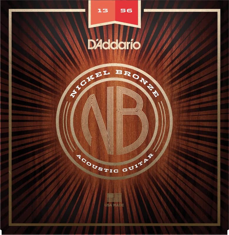 D'Addario NB1356 Nickel Bronze Acoustic Guitar Strings, Medium Gauge image 1