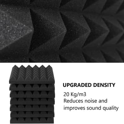 12 Pack Acoustic Foam Panels, Upgraded High Density of 30 kg/m3 2" X 12" X 12" Soundproof Foam Noise image 2