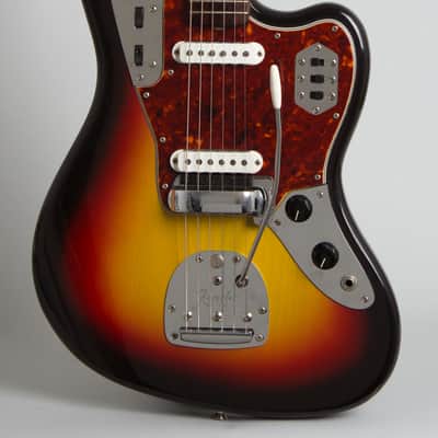 Fender  Jaguar Solid Body Electric Guitar (1965), ser. #L52721, original black tolex hard shell case. image 3