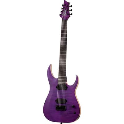 Schecter Guitar Research John Browne Tao-7 Electric Guitar Regular Satin Trans Purple image 5