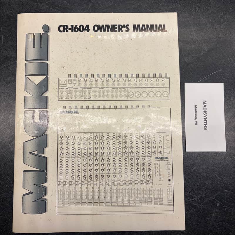 Mackie Owner’s Manual (820-001-00) for CR-1604 image 1