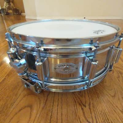 Rogers Vintage 1963/64 Dynasonic 7 line come over brass snare drum with snare rail! image 6