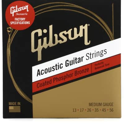 Gibson Accessories SAG-CPB13 Coated Phosphor Bronze Acoustic Guitar Strings - .013-.056 Medium image 1