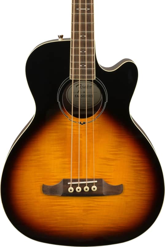 Fender FA-450CE Bass 4-String Acoustic-Electric Bass Guitar, Flame Maple Top, 3-Color Sunburst image 1