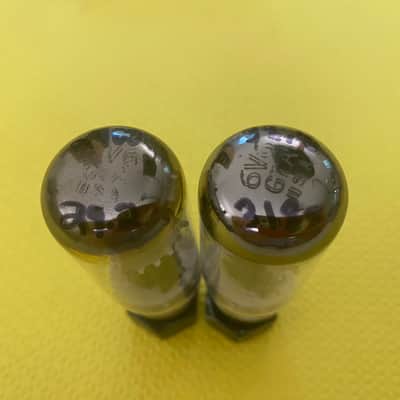 Matched Pair Sylvania 6V6 6V6GTA Vacuum Tubes Valves Black Plates Copper Support Rods Coin Wafer Base Silver Tops NOS NIB image 5