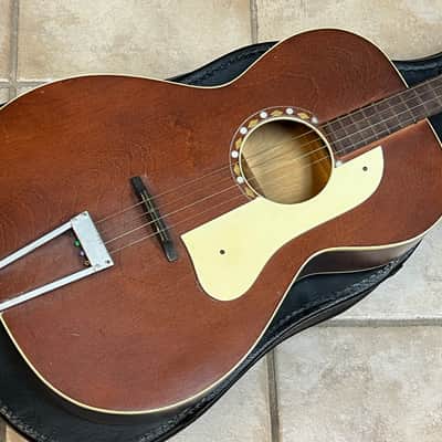Vintage 1930s Kay May Bell College Pal Tenor Guitar with case image 1