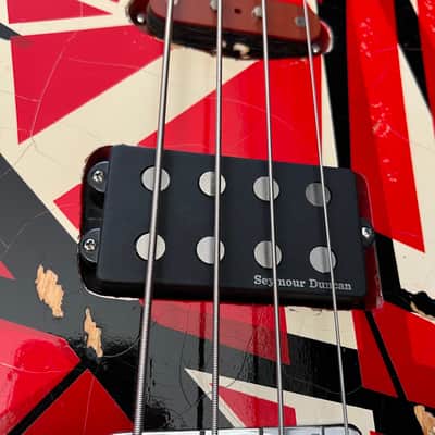 Custom made Frankenbass Wolfgang Van Halen Frankenstein Bass Musikraft Neck Frankenstrat - Red/White/Black image 19