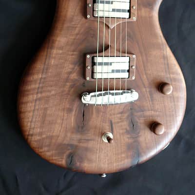 Thomas Cherry Guitar Used Custom Boutique "Jaeloe" style electric guitar. One of a kind. 2025 - Natural bare wood open grained oil finish image 6