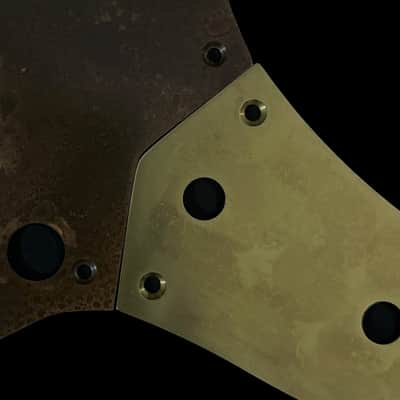 Made-to-Order - Statuary Bronze Brass & Aged Gold Brass - Wide Range Humbucker USA Jaguar AVRI 60s Pickguard Scratchplate Set for Fender image 6