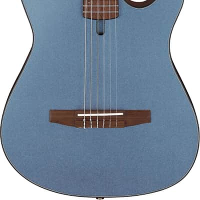 Ibanez FRH10N Thinline Acoustic-Electric Classical Guitar, Solid Spruce Top, Indigo Blue Metallic image 2
