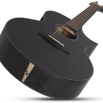 Schecter Orleans Stage-7 Acoustic Electric Guitar. Satin See Thru Black image 9
