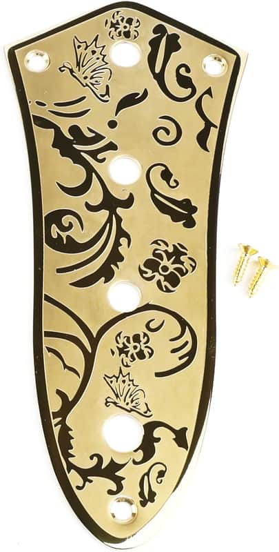 Jazz Bass Stainless Steel Engraved Control Plate - Gold FREE SHIPPING! image 1