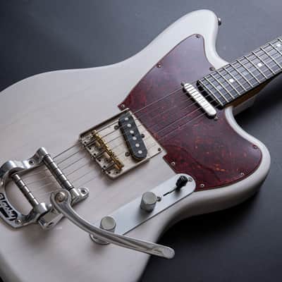 Starr Custom Offset Telemaster Jazzcaster | Short Scale | Mojo UK Pickups | Callaham & Emerson Custom Upgrades Telemaster 2020-2023 - translucent white image 14