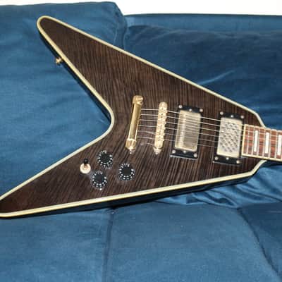 ESP Paul Smith Flying-V (Unique Mini/Traveller Guitar) - See-Through Black image 12