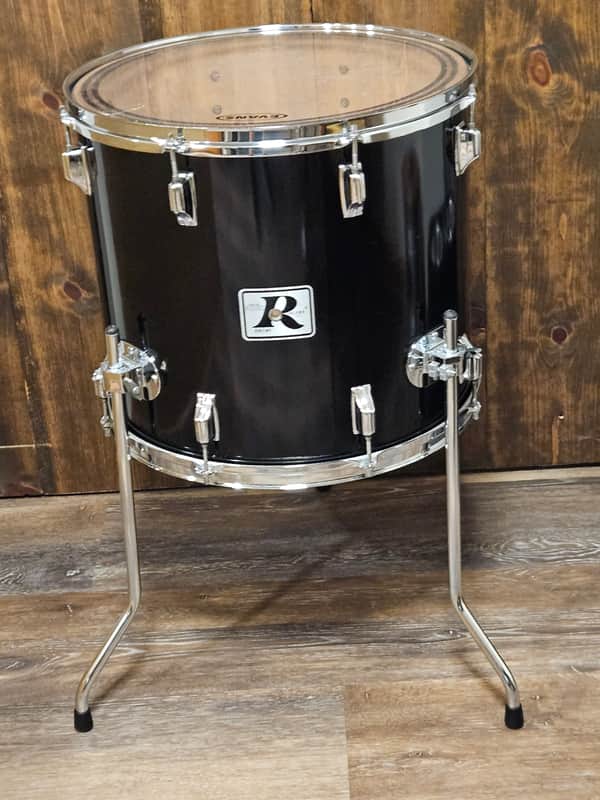 Vintage Rogers Big R 18x16 Floor Tom Black Cortex Memri-Loc USA Late 1970s Original image 1