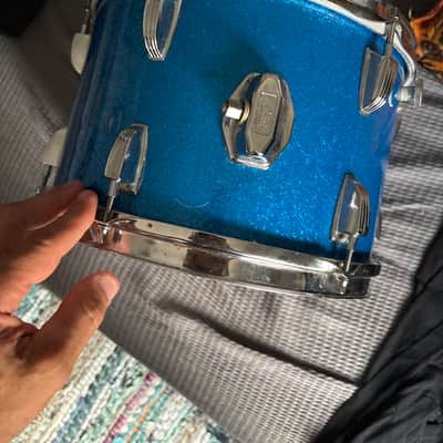 Ludwig 3 ply maple 1969 - 12,13,16,22 Blue sparkle image 20
