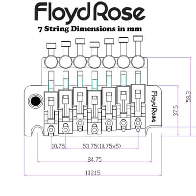 Floyd Rose FRTSK100 Original 7 String Tremolo - Chrome image 4