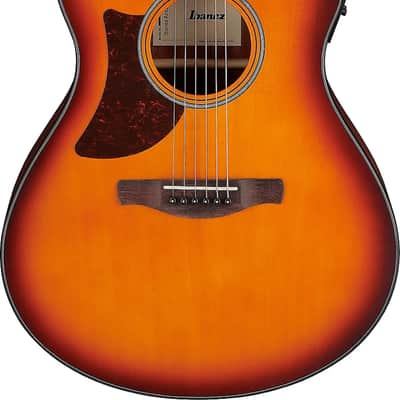 Ibanez AAM50LCE Left-Handed Grand Auditorium Acoustic-Electric Guitar, Solid Spruce Top, Open Pore Light Brown Sunburst image 2