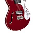 Danelectro 66BT-TRRED Semi-Hollow Double Cutaway Offset Horn Shape Baritone 6-String Electric Guitar