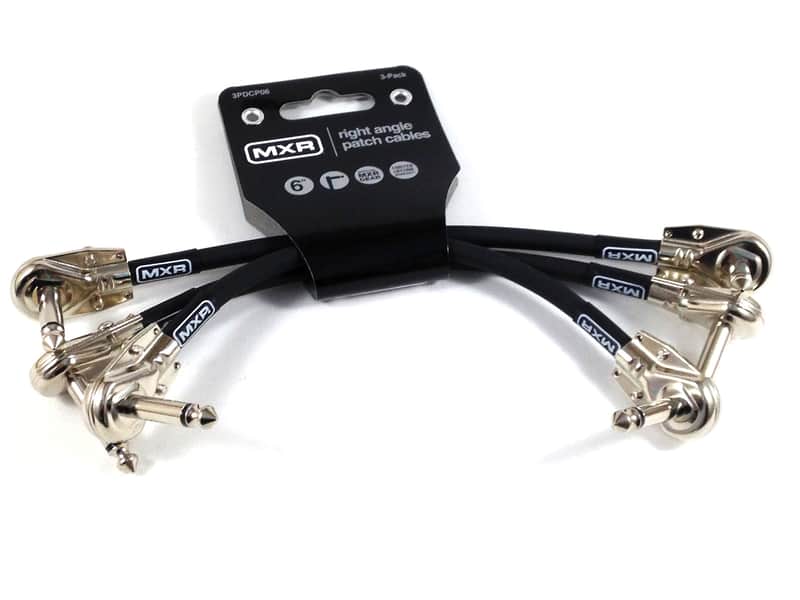 MXR 3PDCP06 1/4" TS Right-Angle Instrument Patch Cables - 6" (3-Pack) image 1