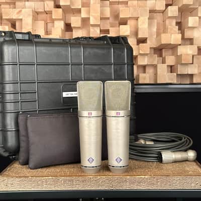 Vintage Neumann U87 Condenser Microphone Matched Stereo Pair! One SN Apart! 1971 U 87 With Swivel Mounts. Rare! image 2