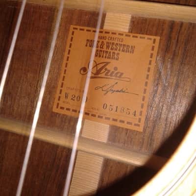 Rare ARIA W-20D Vintage MiJ Japan Acoustic Dreadnought Guitar image 12